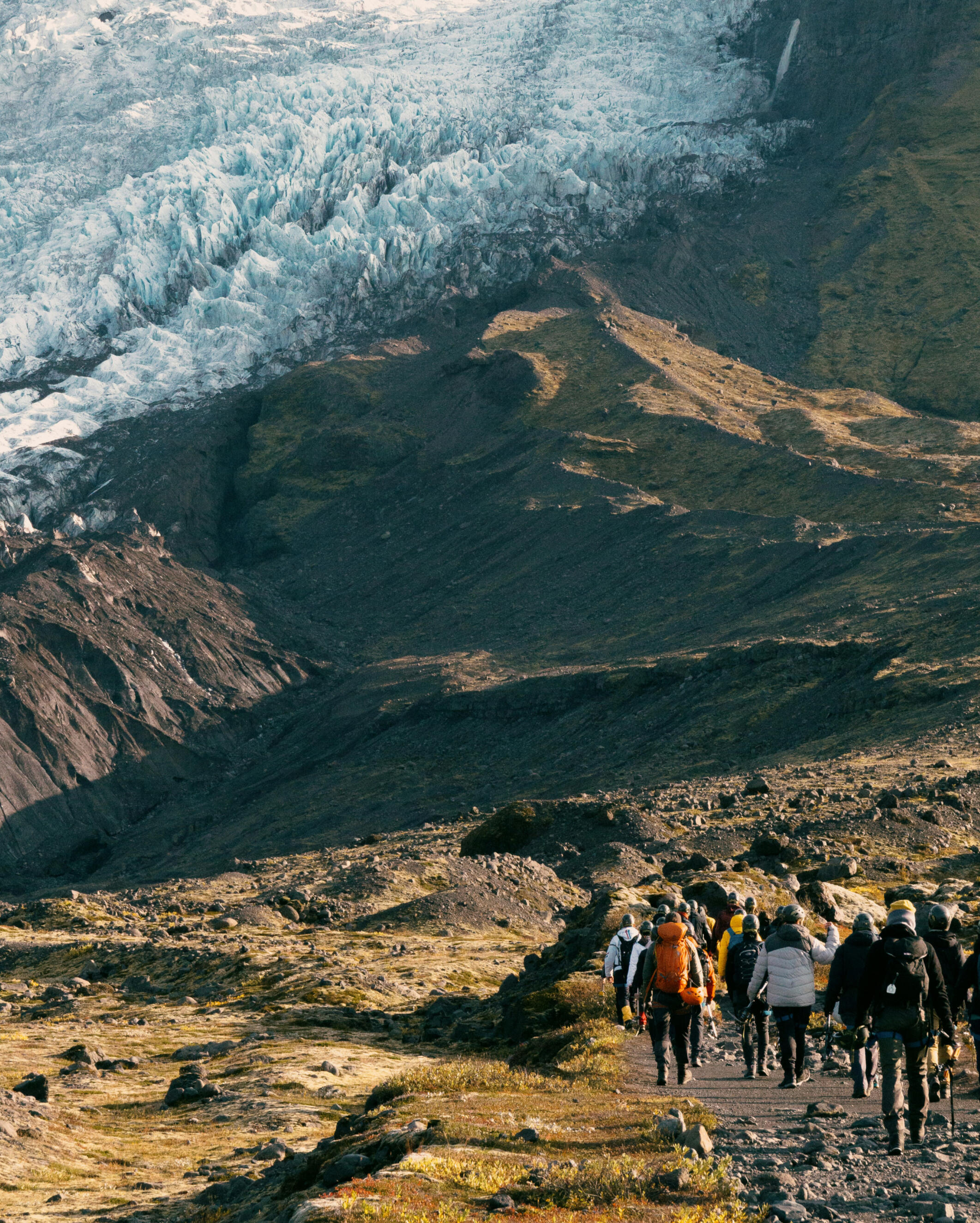 Skaftafell, Iceland Hiking through the mountains in a group